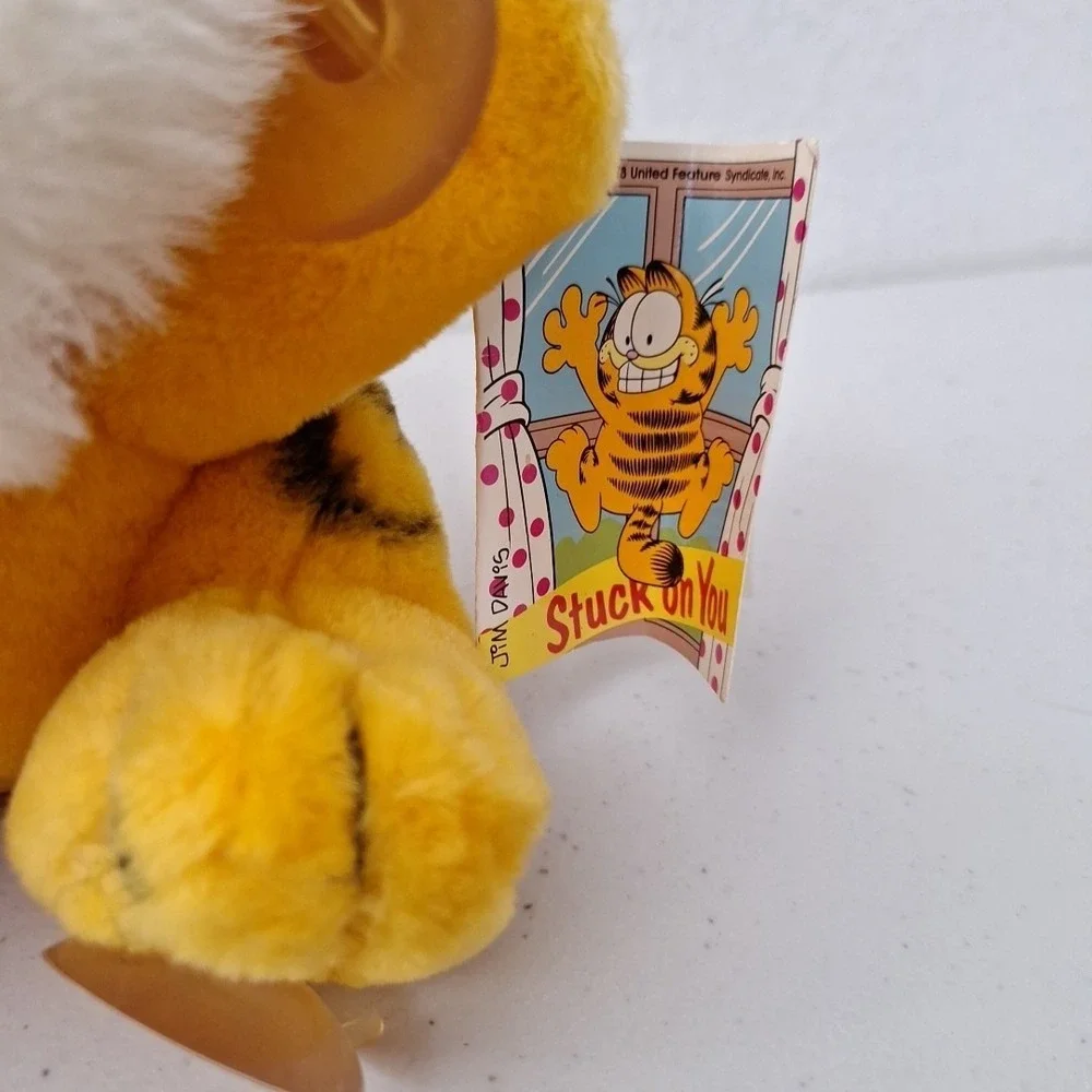 Vtg DAKIN 1981 Garfield Christmas Stuck On You Window BAH HUMBUG Cling Plush NWT